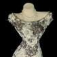 Vintage Oil‑Painting Floral Print Midi Gown, Off‑The‑Shoulder Ruffle Short Sleeves, Fitted Waist, Flared Midi Mermaid Skirt, Ruffled Hem, Retro Garden Prom Photoshoot Party Dress gh8871