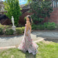 Robe de soirée longue en mousseline de soie, élégante et florale, rose, à la mode, pour invité de mariage, robe de bal, gh3770
