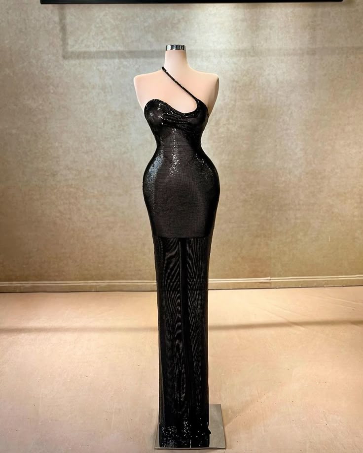 Girlhomeshops-Cyberpunk schwarz cool metallic Mode eng lange Ballkleid Abendkleid gh5022