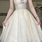 Ivory Purple Iris Print Midi Evening Gown, Square Sweetheart Neck Eyelet Embroidery A‑Line Formal Prom Dress gh8975