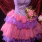 Purple Pink Sweet Lace Homecoming Dress Vintage Prom Dress Birthday Dress gh4541