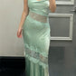 girlhomeshops-Wedding guest dress green exquisite lace long floor-length evening dress prom dress party dress gh5916
