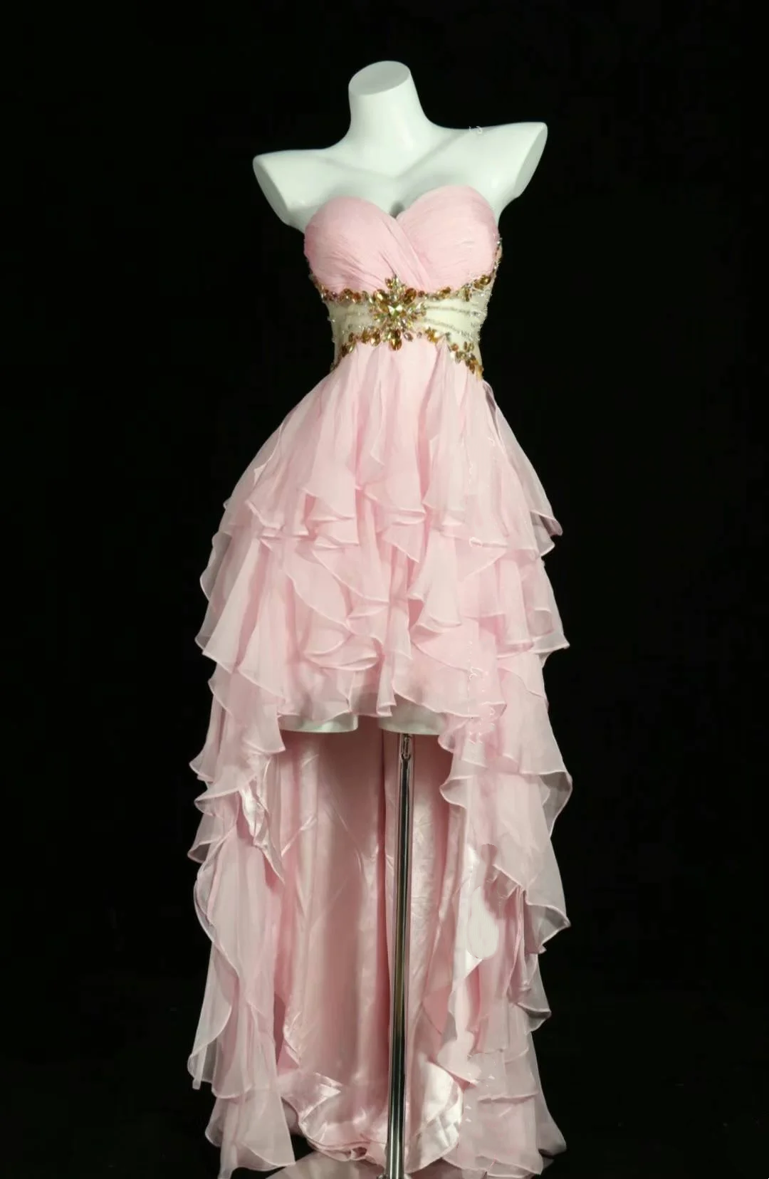 Light Pink Strapless Cinched Waist Short Prom Dress, Birthday Party Dress gh7186