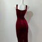 Rotes stilvolles elegantes kurzes Samt-Heimkehrkleid, Ballkleid, Abendkleid, Partykleid, Ballkleid, gh4042