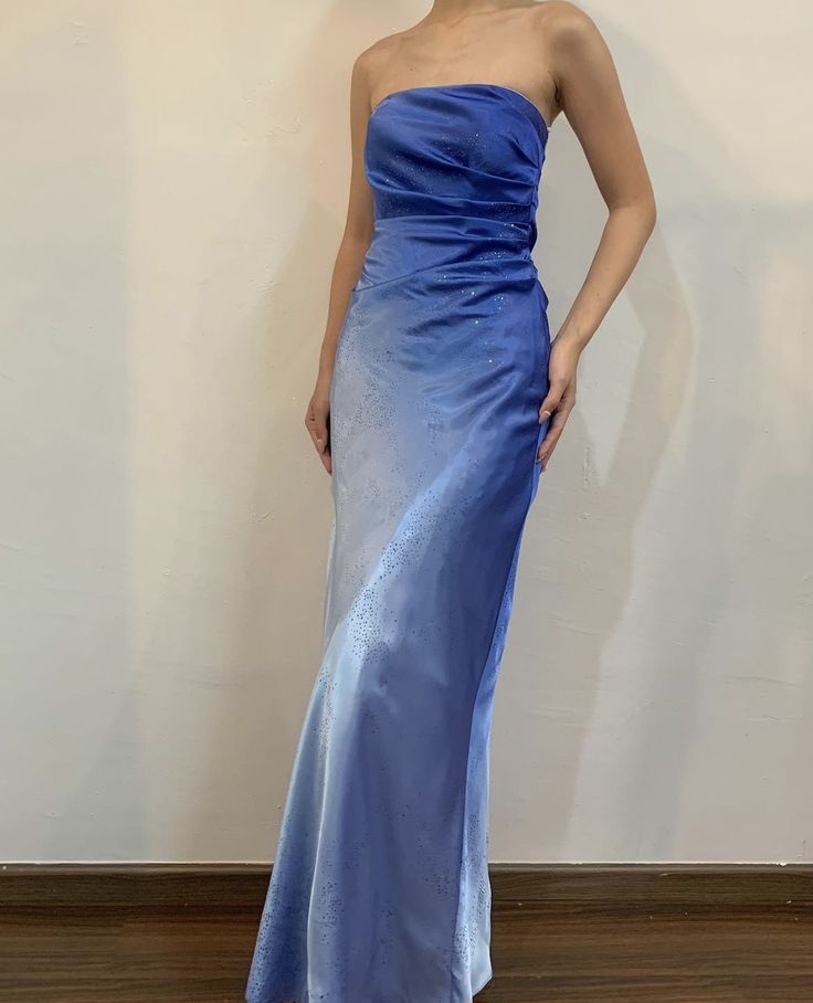 Blau mode gradienten exquisite perlen elegante spaghetti-trägern lange satin ballkleid abendkleid partykleid prom kleid gh3782
