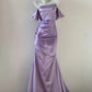 Robe de soirée longue en satin violet, simple et à la mode, sans bretelles, à une épaule, élégante, longueur au sol, robe de bal, robe de bal gh3726