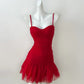 Red fashion cute sweet simple short dress 11285