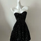 Black Shiny Fashion Short Mini Sequin Homecoming Dress Birthday Party Dress gh3798