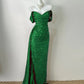 Burgundy Simple Fashionable Elegant Long Sequined Floor-length Sexy Slit Ball Gown Evening Gown Prom Gown gh3728