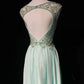 Green Gorgeous Shiny Elegant Exquisite Gemstone Beaded Tulle Long Backless Ball Gown Evening Gown Party Dress Prom Gown gh3849