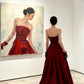girlhomeshops- Red Long Sleeve Off-The-Shoulder Bodycon Satin Floor-Length Ball Gown Prom Dress gh5962