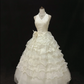 Off-white Halter Romantic Gown, Cinched Waist, Voluminous Tiered Cake Skirt, Wedding Dress & Bridal Gown gh8176