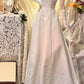 Weiß und gelb exquisite Perlendekoration langes Satin Ballkleid Abendkleid Brautkleid gh4509