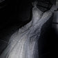 girlhomeshops – Weißes, wunderschönes, exquisites, perlenbesetztes, langes Prinzessinnen-Ballkleid aus Tüll, Ballkleid gh5694