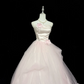 Blush Pink Strapless Cinched Waist Voluminous Princess Skirt Romantic Dress, Wedding Gown gh7868