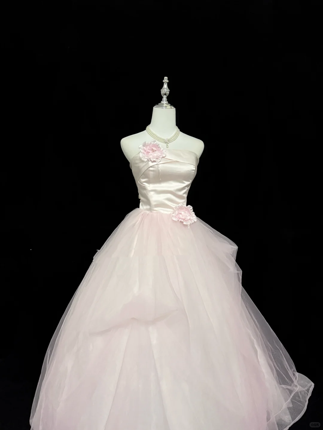 Blush Pink Strapless Cinched Waist Voluminous Princess Skirt Romantic Dress, Wedding Gown gh7868