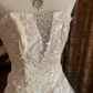Ivory Strapless Printed Fitted Waist Voluminous Skirt Prom Gown, Birthday Dress, Bridal Wedding Gown gh7267