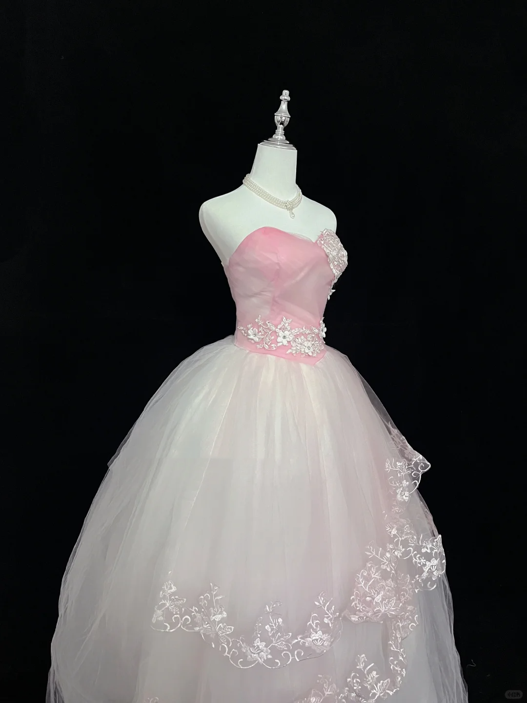 Blush Pink Strapless Embroidered Cinched Waist Voluminous Princess Skirt Long Romantic Dress, Wedding Gown gh8052