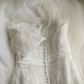 White sleeveless waist-fitted bodycon long ball gown, evening party dress gh7121