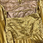Gold metal bead embellishment long satin ball dress, evening dress, graduation dress gh4507