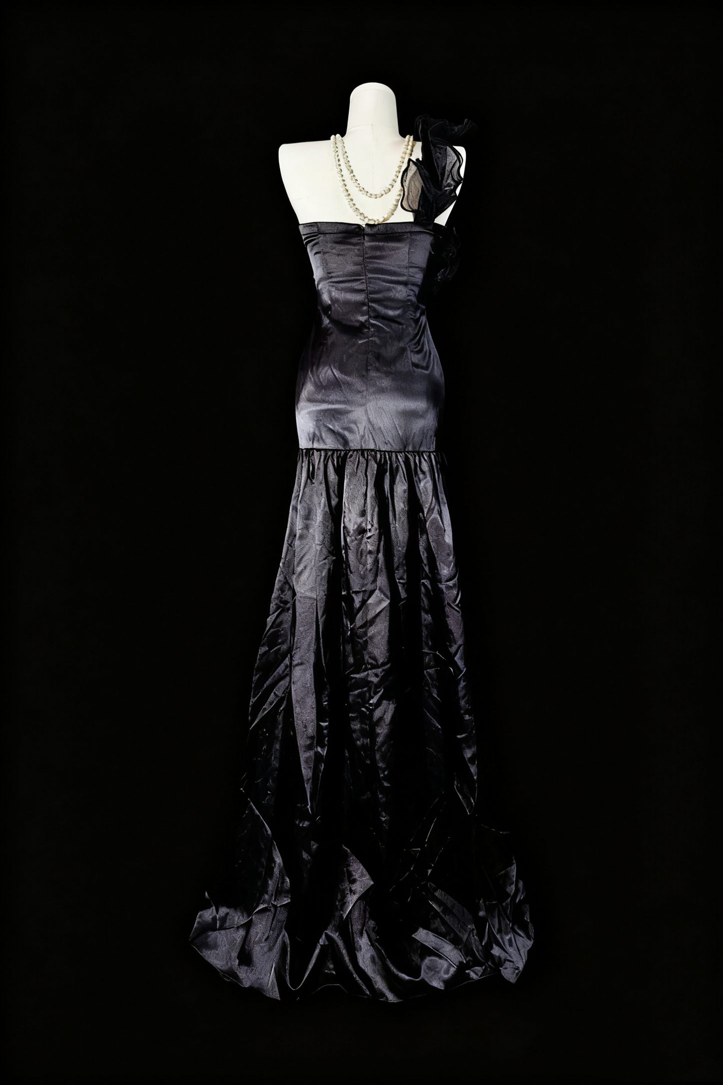 girlhomeshops-Grey Delicate Beaded Long Satin Prom Dress gh6283
