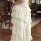 Light Apricot Strapless Waist-Cinched Ruffle Hem Prom Dress, Evening Gown gh7294