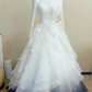 Robe de soirée blanche et bleue à dégradé de tulle, col montant, manches longues et traîne à volants, robe de mariée gh6390