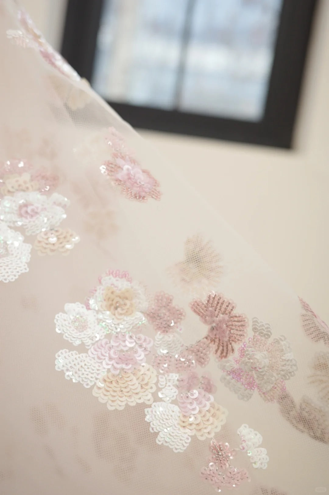 Girlhomeshops - Robe de soirée longue en tulle à paillettes et motif floral rose, robe de bal, robe d'anniversaire, gh5071