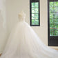 Girlhomeshops - Weißes, modisches, langes Tüll-Ballkleid, Abendkleid, Brautkleid, gh5059
