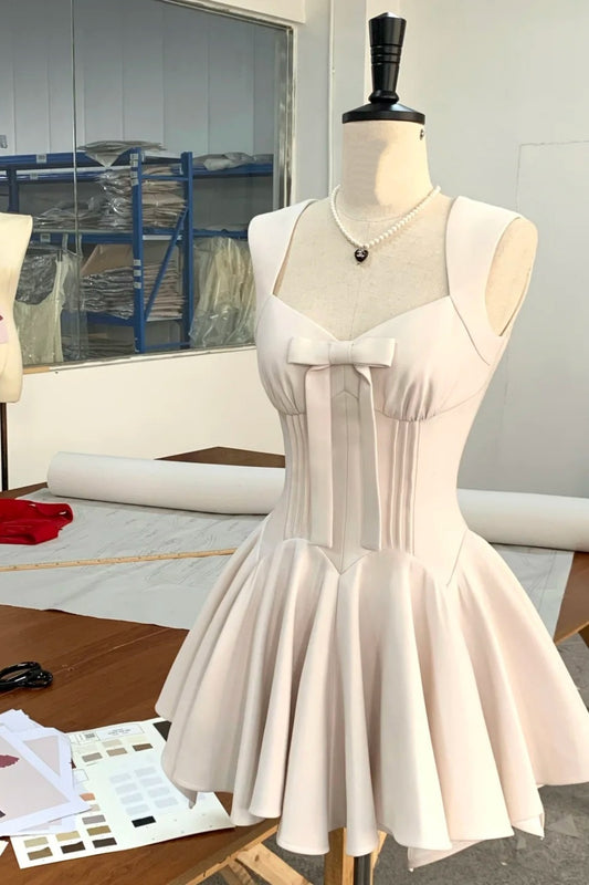 girlhomeshops - Robe de soirée blanche simple en satin gh5740