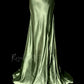Green Retro Elegant Fashion Exquisite Beaded Shoulder Straps Long Floor Length Trailing Satin Prom Dress Evening Gown Graduation Gown gh4002