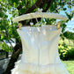 Girlhomeshops - Robe de bal longue en mousseline de soie blanche, robe de soirée, robe d'anniversaire, gh5048