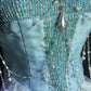Mermaid Style Sea Blue Halter Pearl Tassel Ballgown - Ocean Theme Wedding & Cosplay Dress gh6557