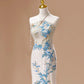 White Luxury Gorgeous Shiny Unique Fashion Elegant Exquisite Floral Bamboo Beads Sequins Suspender Long Ball Dress Evening Dress Bridal Wedding Reception Dress Prom Dress gh4026