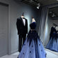 Girlhomeshops - Robe de soirée longue en tulle pailleté bleu brillant, robe de remise de diplôme, gh5110