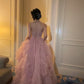 Robe de soirée longue rose brillante et élégante pour remise de diplômes gh6815