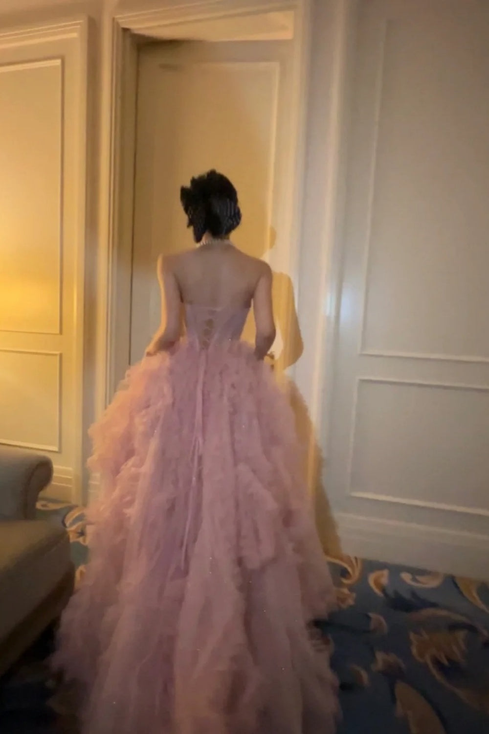 Robe de soirée longue rose brillante et élégante pour remise de diplômes gh6815