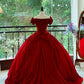 Girlhomeshops-Burgundy Elegant Retro Long Velvet Quinceanera Dresses Prom Dress Graduation Dress Princess gh5005
