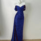 Burgundy Simple Fashionable Elegant Long Sequined Floor-length Sexy Slit Ball Gown Evening Gown Prom Gown gh3728