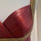 Leather red vintage dress gh6796