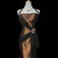 Brown Maillard Vintage Fashion Elegant Exquisite Beaded Strap Long Satin Floor Length Train Ball Gown Evening Dress Prom Dress gh3874