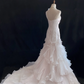 Blush Pink One-Shoulder Long Romantic Gown, Fitted Waist & Bodycon Slim Fit, Sexy Style, Wedding Dress & Bridal Gown gh8136