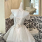 White Sparkly Beaded Short Tulle Cute Sweet Homecoming Dress Birthday Party Dress Wedding Dress gh4263