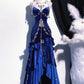 Burgundy Gorgeous Elegant Delicate Beaded Spaghetti Strap Long Ruffled Velvet Ball Gown Evening Gown Party Dress gh4170
