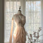 Blassrosa, zart, romantisch, süß, niedlich, wunderschön, exquisit, elegant, mit Perlen besetzt, kurz, Chiffon, Heimkehrkleid, Abendkleid, Ballkleid, Geburtstagskleid, Urlaubskleid, Partykleid, gh4045