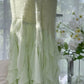 Robe de soirée longue à volants et paillettes, verte et brillante, gh4319