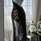 Black Vintage Fashion Delicate Floral Tassel Beaded Long Chiffon Ball Gown Birthday Party Dress Evening Gown Prom Dress gh3972