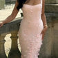 girlhomeshops-Pink floral long satin tulle prom dress ball gown gh5947