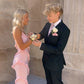 Pink fashion spaghetti strap long chiffon ruffled ball gown, evening dress, party dress gh3518