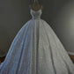 White shiny fashion exquisite beaded long elegant tulle floor-length ball gown evening dress wedding dress gh3350